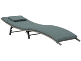 Rattan Folding Sun Lounger Outdoor Chair with Cushion and Pillow Mixed Grey T3398P328452