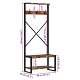 Clothes Rack Multicolour 80x40x190 cm Solid Wood Reclaimed 4015962