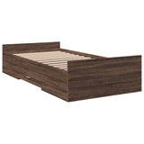 Bed Frame Brown oak Engineered wood Small Single Bed Frame 3280355