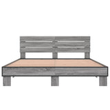 Bed Frame without Mattress Grey Sonoma 150x200 cm King Size 3280145