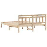 Bed Frame Brown 160 x 200 cm Solid Pine Wood 872365