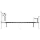 284534 Bed Frame without Mattress Grey Metal 160x200 cm