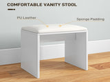 Dressing Table and Stool Set, with Storage - White T3398P341397