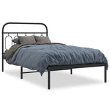 Metal Bed Frame without Mattress with Headboard Black 100x190cm 377111