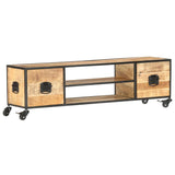 TV Cabinet 130x30x39 cm Solid Mango Wood 286377