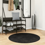 Rug HUARTE Short Pile Soft and Washable Black 100 cm 375123