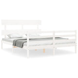 Bed Frame without Mattress White 160x200 cm Solid Wood 3195102