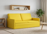 2 Seater Sofa Light Yellow 130 x 81 x 82 cm Fabric 42041049