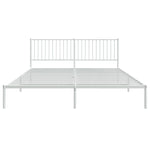 ZNTS Metal Bed Frame without Mattress with Headboard White 180x200cm 350935