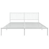 ZNTS Metal Bed Frame without Mattress with Headboard White 180x200cm 350935