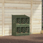 ZNTS Chicken Nesting Box with 6 Compartments Olive Green Metal 864351