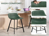 Bar Stools Set of 2, PU Leather Dining Stools with Backrest, Footrest, for Kitchen, Counter, T3398P423528