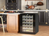 24 Bottle Wine Fridge, 65 Litre Capacity, 43cm Freestanding Wine Cooler Fridge with Glass Door, LED T3398P344474