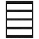 Book Cabinet/Room Divider Black 100x30x135.5 cm Solid Pinewood 808222