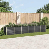 Garden Raised Bed Galvanised Steel 480x80x77 cm Anthracite 47071