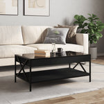 ZNTS Coffee Table with Infinity LED Black 90x50x38 cm 847707