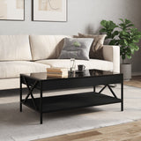 ZNTS Coffee Table with Infinity LED Black 90x50x38 cm 847707