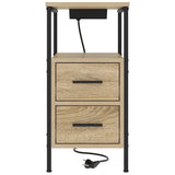 Bedside Cabinet with Drawer 2 pcs Sonoma Oak 30 x 48 x 61 cm 859413