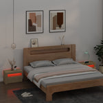 Bedside Cabinets 2 pcs with LEDs Sonoma Oak 60x35x40 cm 3080737