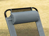 Set of 2 Portable Folding Recliner Outdoor Patio Adjustable Backrest, Grey T3398P323831