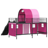 Kids'Loft Bed Frame Black and Pink 100 x 200 cm Metal 42020848