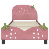 Children's Bed Frame with Headboard Pink 90 x 190 cm Velvet 42011077