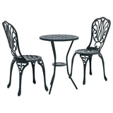 Garden Bistro Set 3 pcs Green Aluminium 42002385