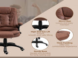 Massage Recliner Chair Heated Office Chair with Six Massage Points Microfiber Cloth 360&deg Swivel T3398P328197
