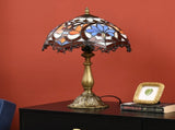 Stained Glass Table Lamp, Handcrafted Artisan Collectible, Suitable for Living Room and Bedside, T3398P341476