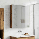 Bathroom Mirror Cabinet Smoked Oak 63.5 x 15.5 x 70 cm 889243
