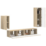 TV Cabinet Set Wall-mounted 4 pcs Sonoma Oak Engineered Wood 3409008