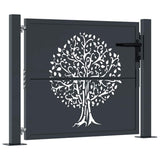 Garden Gate Anthracite 100x100 cm Steel Tree Design 153155