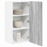 Hanging Cabinet with Door Grey Sonoma and White 40 x 31 x 80 cm 884263