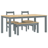 4 Piece Dining Set PANAMA Grey Solid Wood Pine 3345186
