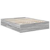Bed Frame with Drawer Grey Sonoma 150 x 200 cm Engineer Wood 3411108