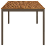 Garden Dinner Table Natural and Coffee 196 x 100.5 x 75 cm 3394421