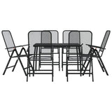 Garden Dining Set Anthracite Metal Mesh Large Foldable 3211821