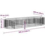 Gabion Raised Bed Galvanised Iron 300x100x50 cm 152041