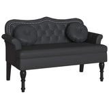 Chesterfield Bench Black 120.5 x 65 x 75 cm Faux Leather 42019284