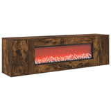 Electric Fireplace Smoked Oak 155 x 30 x 44 cm Engineered wood 8021019