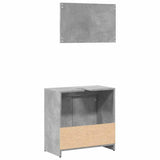 2 Piece Bathroom Furniture Set Concrete Grey Engineered Wood 856066
