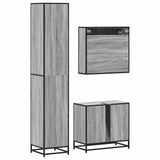 3 Piece Bathroom Furniture Set Grey Sonoma Engineered Wood 3301118