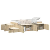 Storage Bed Frame with Storage Sonoma Oak 90 cm Engineered Wood 3335567