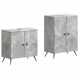 2 Piece Bathroom Cabinet Set BREDA Concrete Grey 3417642