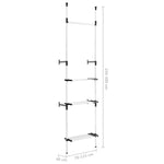 ZNTS Telescopic Wardrobe System with Rods and Shelf Aluminium 321113