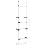 ZNTS Telescopic Wardrobe System with Rods and Shelf Aluminium 321113