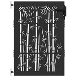 Garden Gate with Lock Black 85 x 150 cm Powder-coated steel 42015871