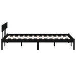 Bed Frame without Mattress Black Solid Wood 140x200 cm 810151