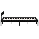 Bed Frame without Mattress Black Solid Wood 140x200 cm 810151