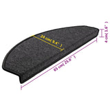 Stair Mats 10 pcs 65x24x4 cm Anthracite Half Round Large 149751